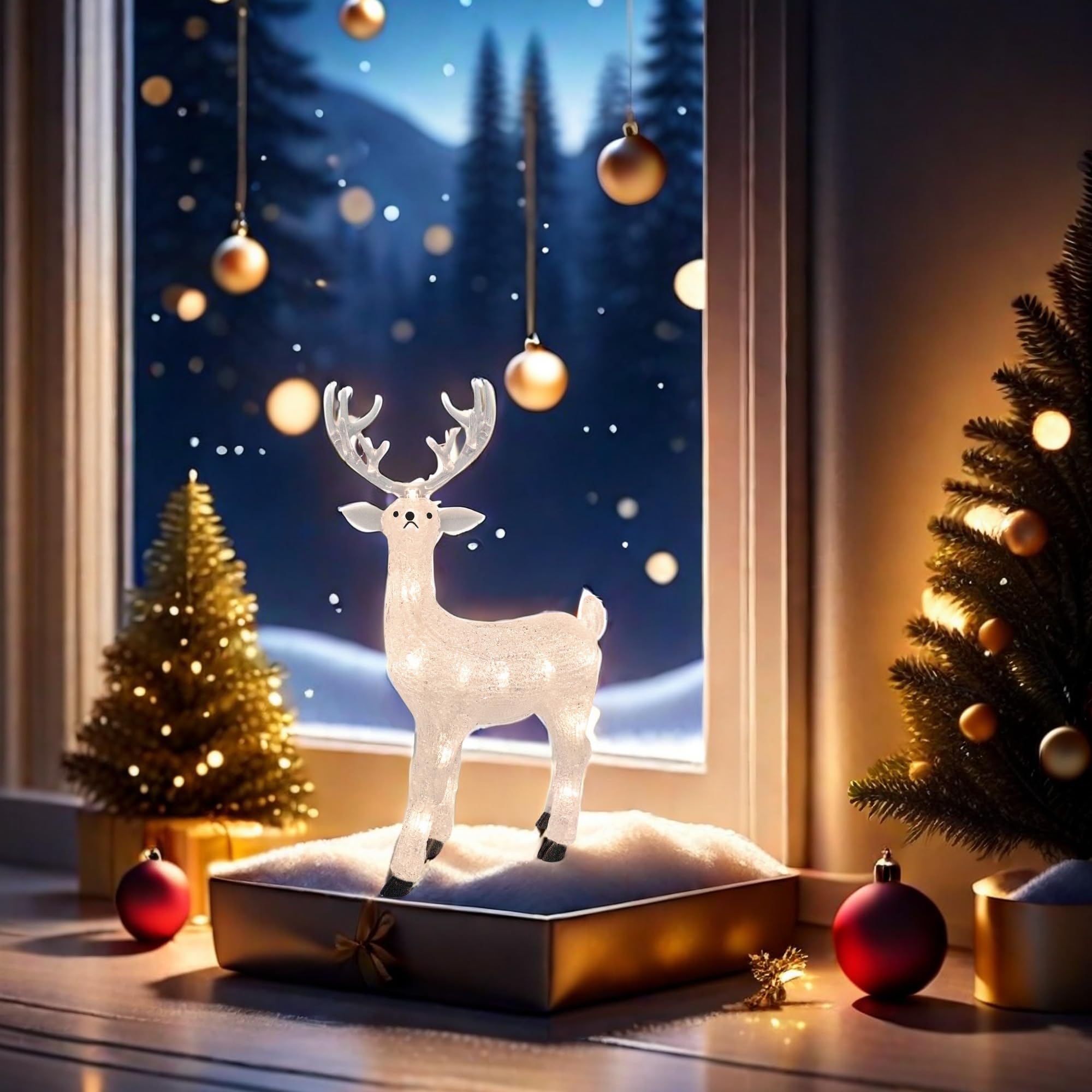 Gloworm Weihnachtsmann LED Figuren - 2-teiliges Set Mit Timer Für Innenbereich