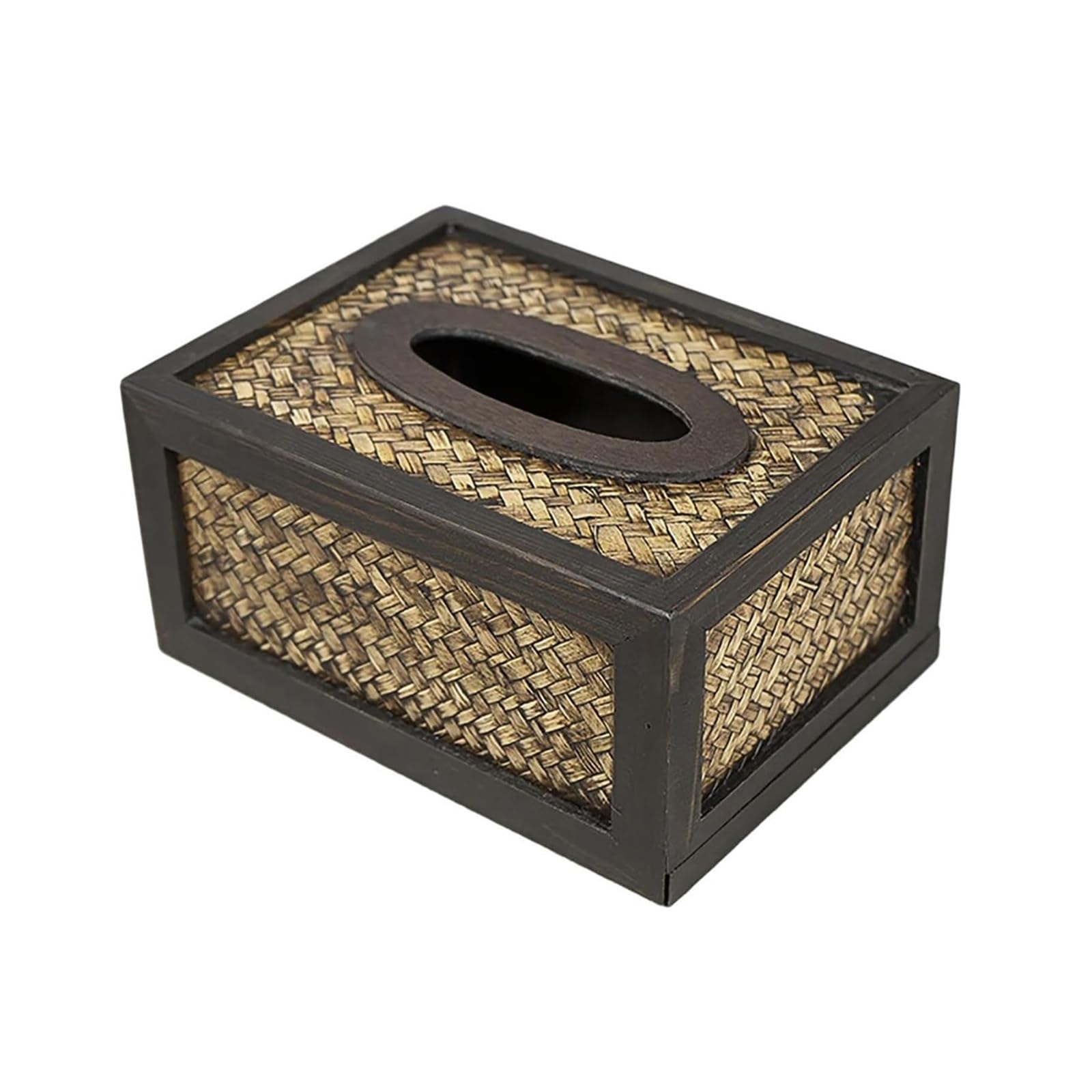 Tissue Dispenser Box Multipurpose Handcraft Bamboos Tissue Storage Box Portable Apartment Must Haves(L)
