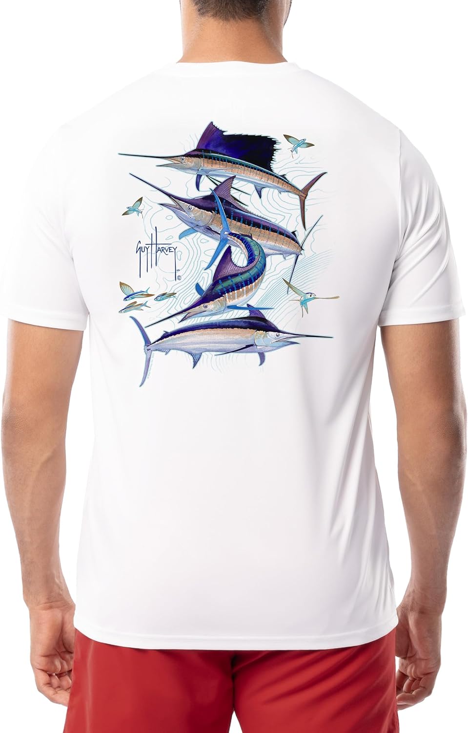 Guy Harvey Men's Short Sleeve Performance T-Shirt with UPF 30+ Sun Protection