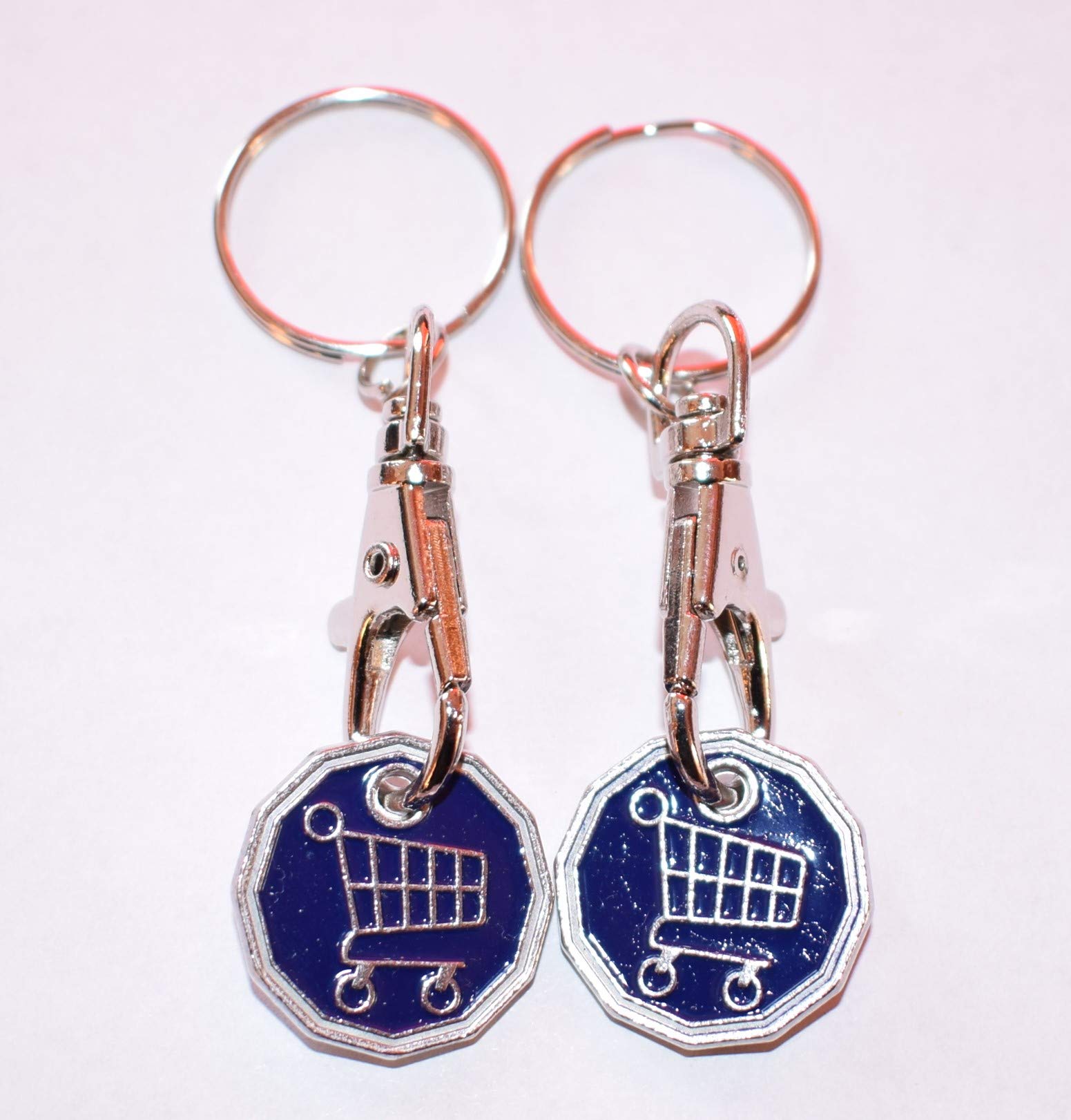 Chelford Funky 2 X New Shape 12 Edge Sided Trolley Token £1 Coin Pound Shopping Key Ring Clasp Supermarket Locker ( Trolley)