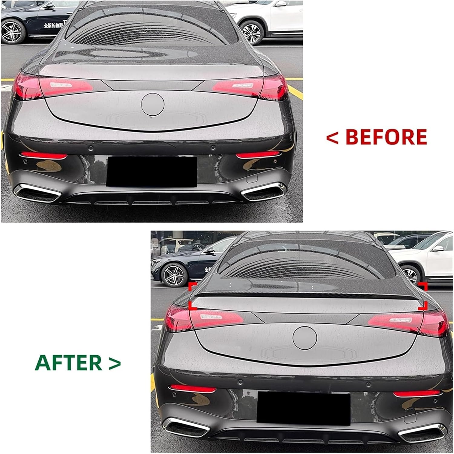 Compatible For Benz CLE Coupe 2024+ C236 CLE260 300 CLE53 AMG Car Rear Spoiler Wing Trunk Lip Tail Trunk Spoiler Trim Wings ﻿(Carbon fiber)