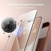 Vista 1150 de GONEZ Funda de silicona para iPhone 15 Pro Max, compatible con Magsafe, protector de cámara + protector de pantalla, forro de microfibra suave Negro