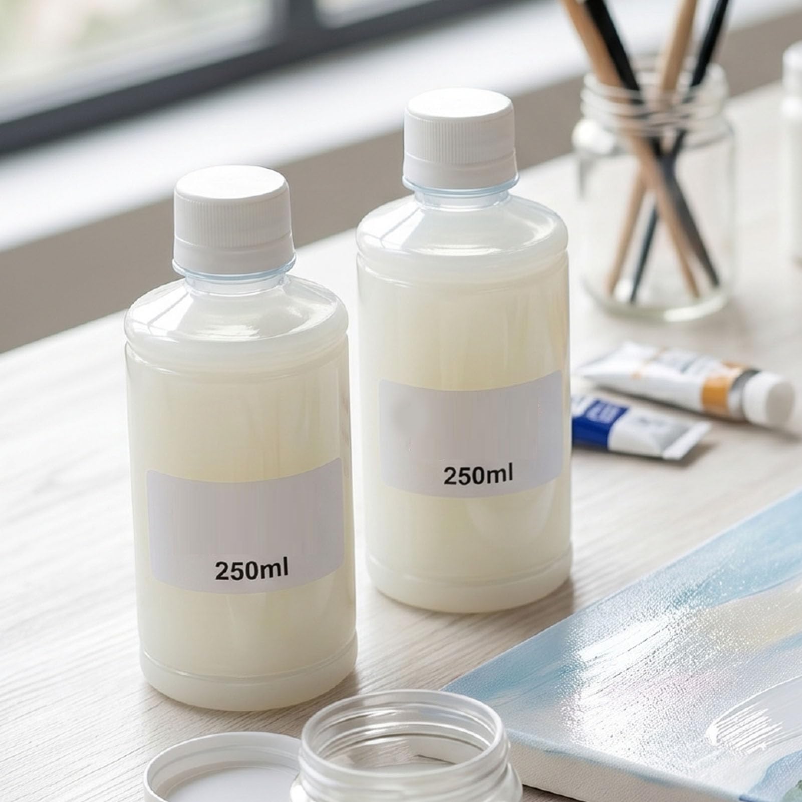 Werniks Glinkowy Schnący na Powietrzu, 250 Ml X 2, Wodoodporny o | Przezroczyste Wykończenie, Bariera Chroniąca Przed Zarysowaniami, Materia Organiczna, Gipsowe Rękodzieło Drewniane, Glazura