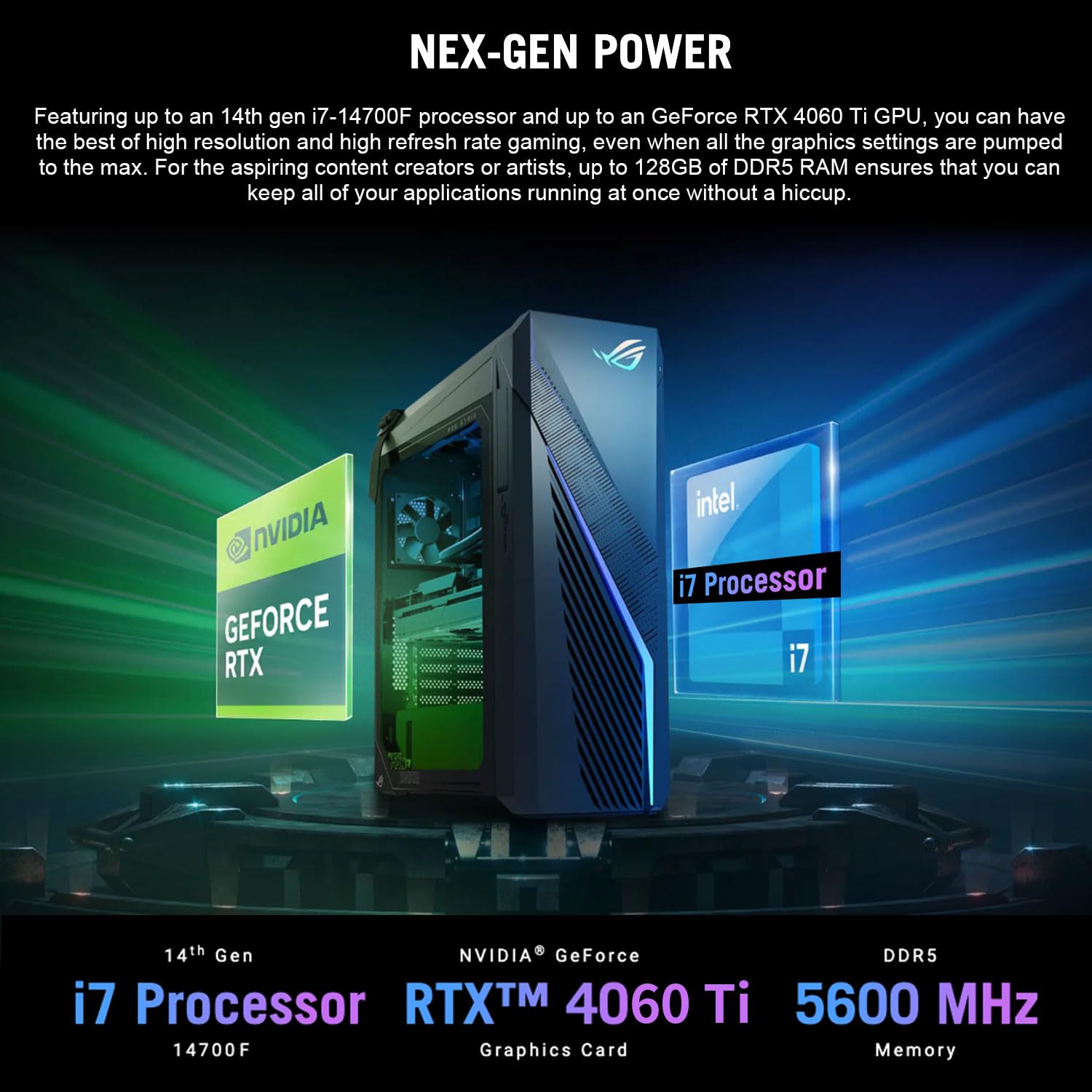 Amazon.com: ASUS ROG Intel i7-14700F RTX 4060Ti Ultimate Gaming 