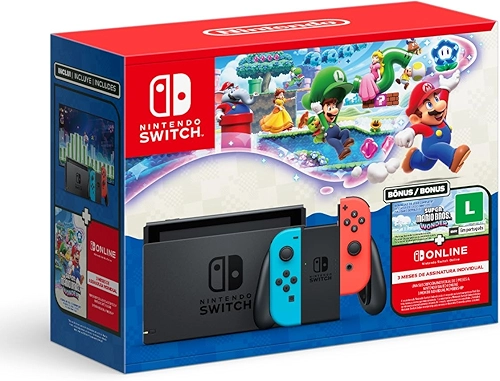 Bundle Nintendo Switch + Super Mario Bros. Wonder + 3 Meses de Assinatura Nintendo Switch Online