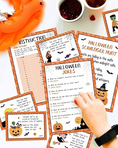 Miniatura 4 de Sinasasspel Pistas de caza del tesoro de Halloween, juego de cartas, juegos de caza del tesoro, tarjetas de juegos de Halloween, fiesta, interior,