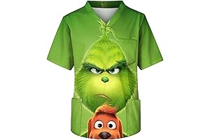 Men's zxctka Graphic Scrubs Tops Short Sleeve Nursing Tops