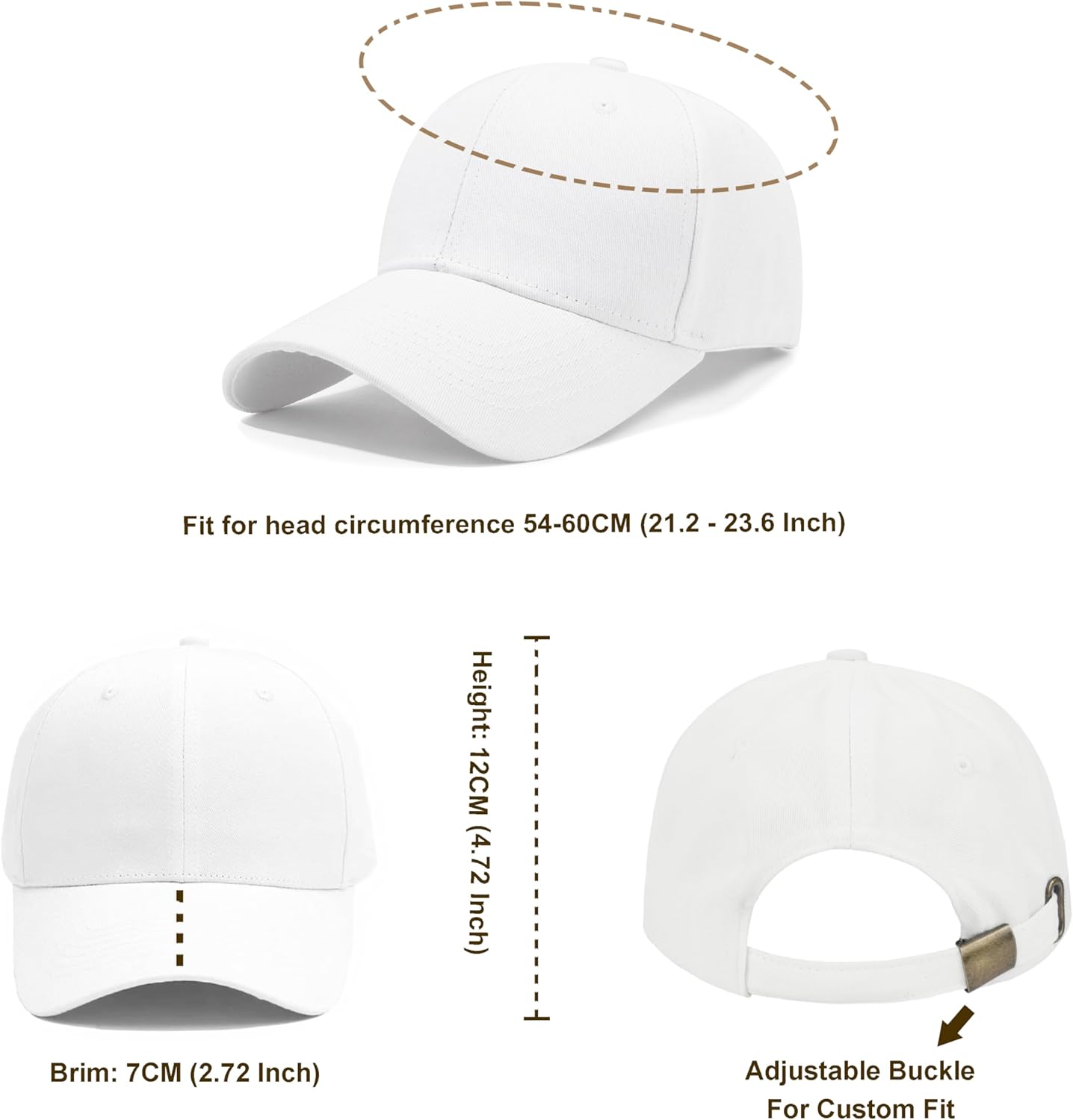 Wheebo 12 Pieces Solid Color Baseball Cap for Women Men Unisex Cotton Adjustable Dads Hat - Image 3