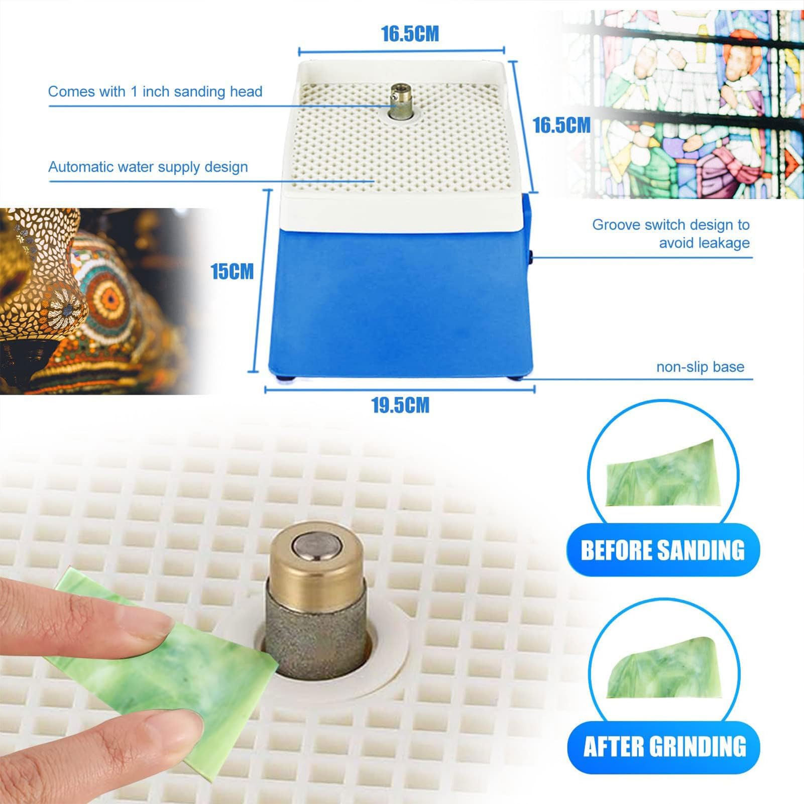 QUTBAG Kit de vitrail, kit de démarrage Professionnel avec meuleuse à Verre pour la Fabrication de vitraux et de mosaïques DIY, pour débutants, Amateurs et Novices