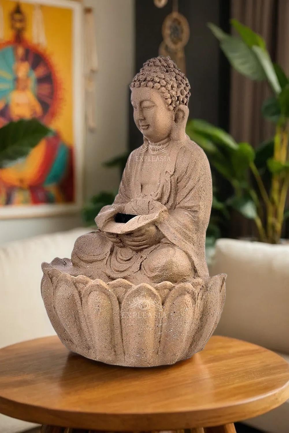 EXPLEASIA Divine 2ft Buddha Water Fountain - Indoor Home Décor, Big Size Waterfall Fountain - Image 2 thumbnail
