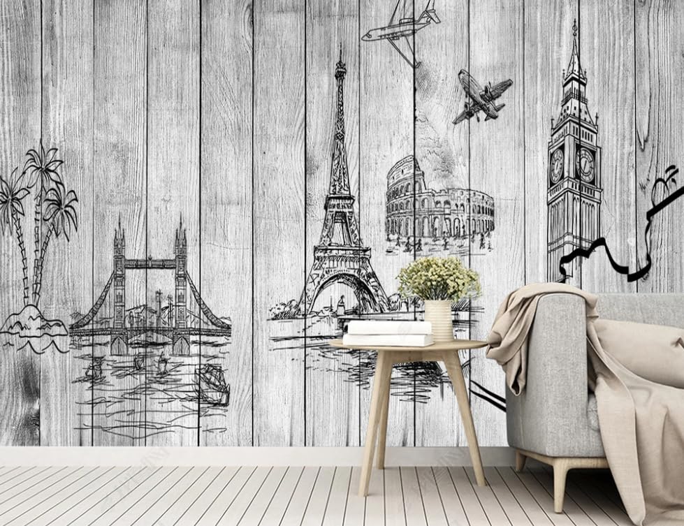 Papier peint intissé architecture pour relooker un grand mur vide - 3