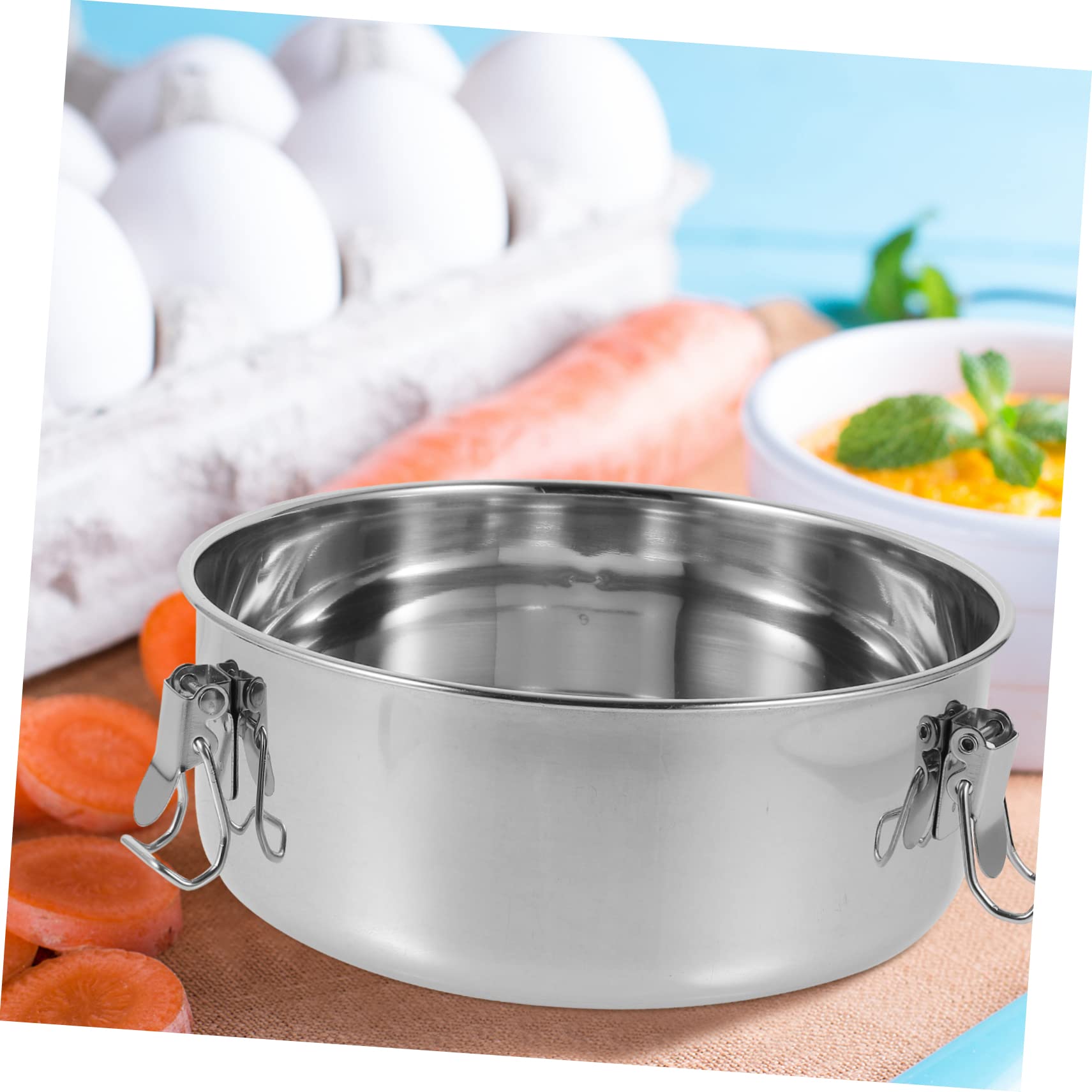 Molde de Acero Inoxidable con Tapa Vaporera, para Flan | Recipiente de Plata, con Asa Resistente, Uso en Horneado y Vapor, para Boniatos y Pudines