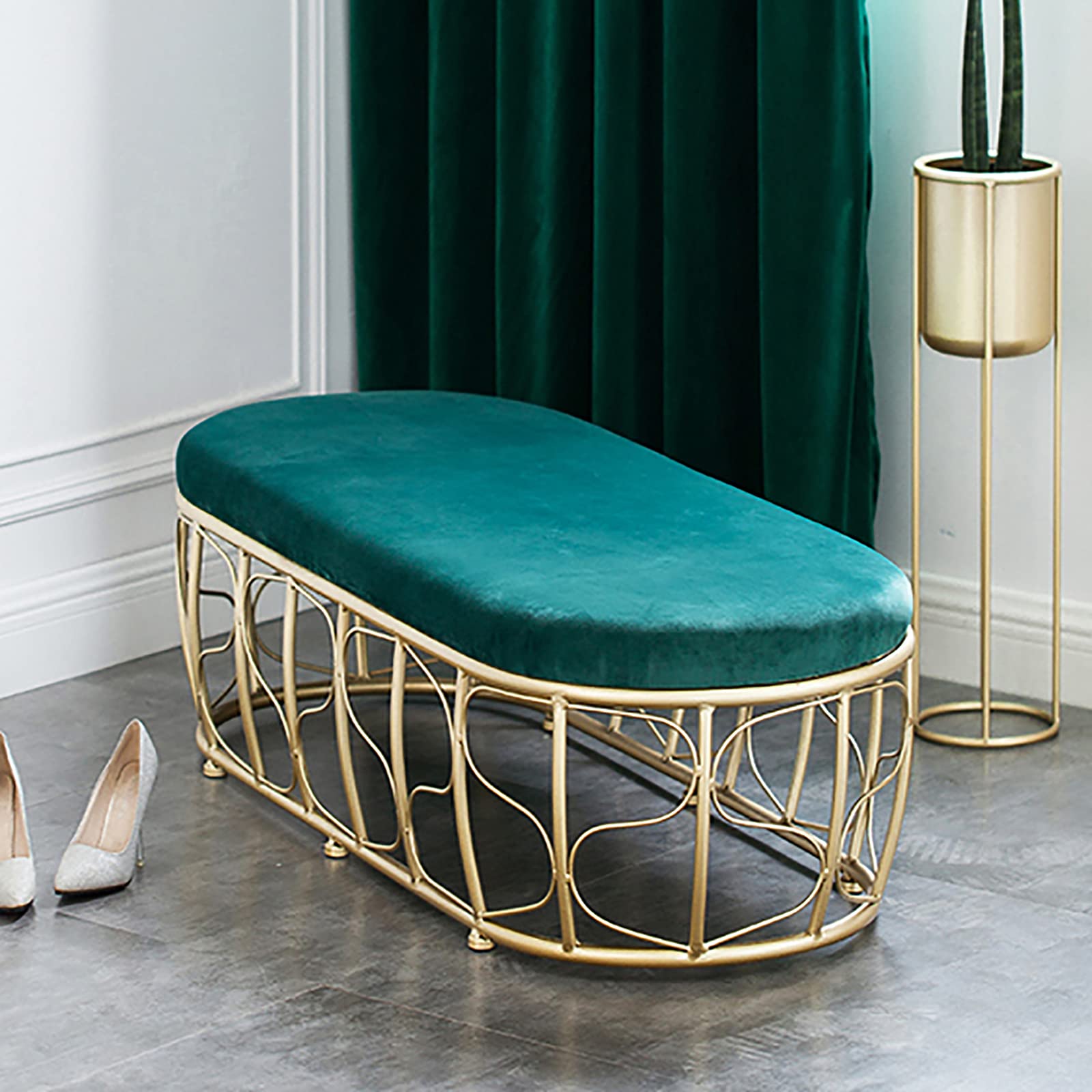 Tabouret de salon rembourré pour optimiser l'espace d'entrée