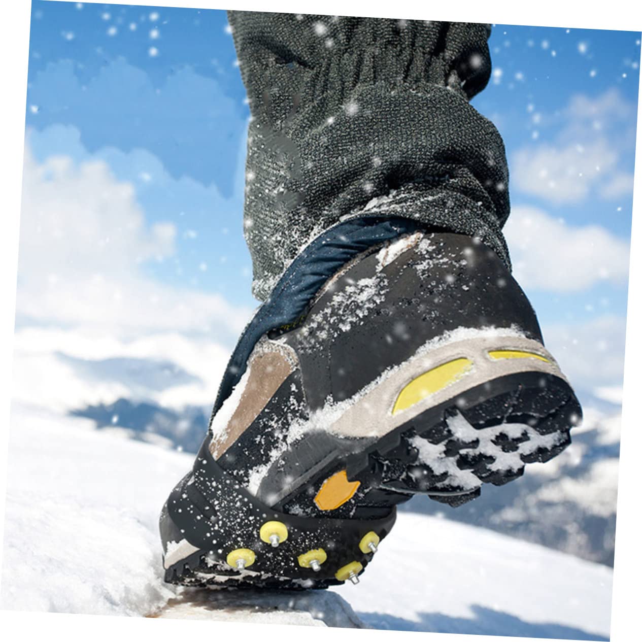 Ipetboom Crampons pour Chaussures Tpe Antidérapants 2 Paires pour Marche en Neige et Course
