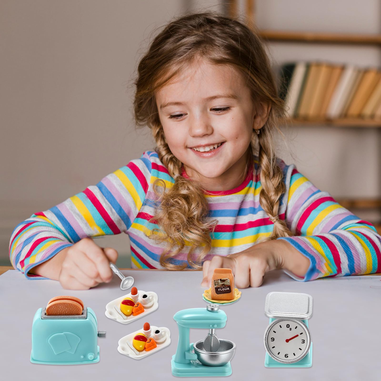 Accessori Casa Bambole, 42 Pezzi Casa Delle Bambole Mini Set Alimentare