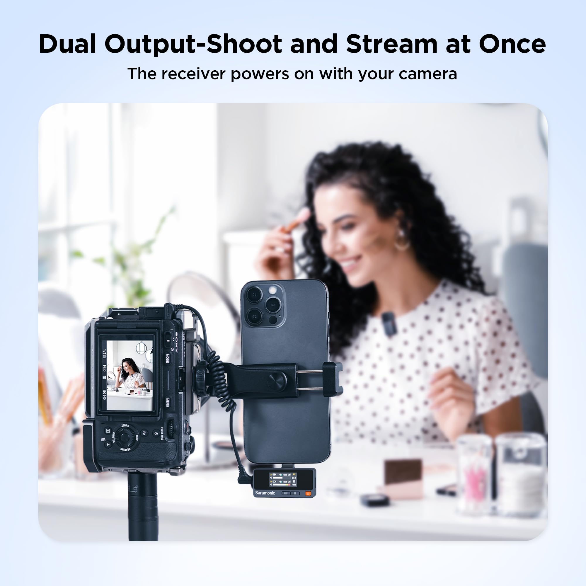 Microphone Cravate Sans Fil, 2.4Ghz Micro Cravate Pour Iphone Micro