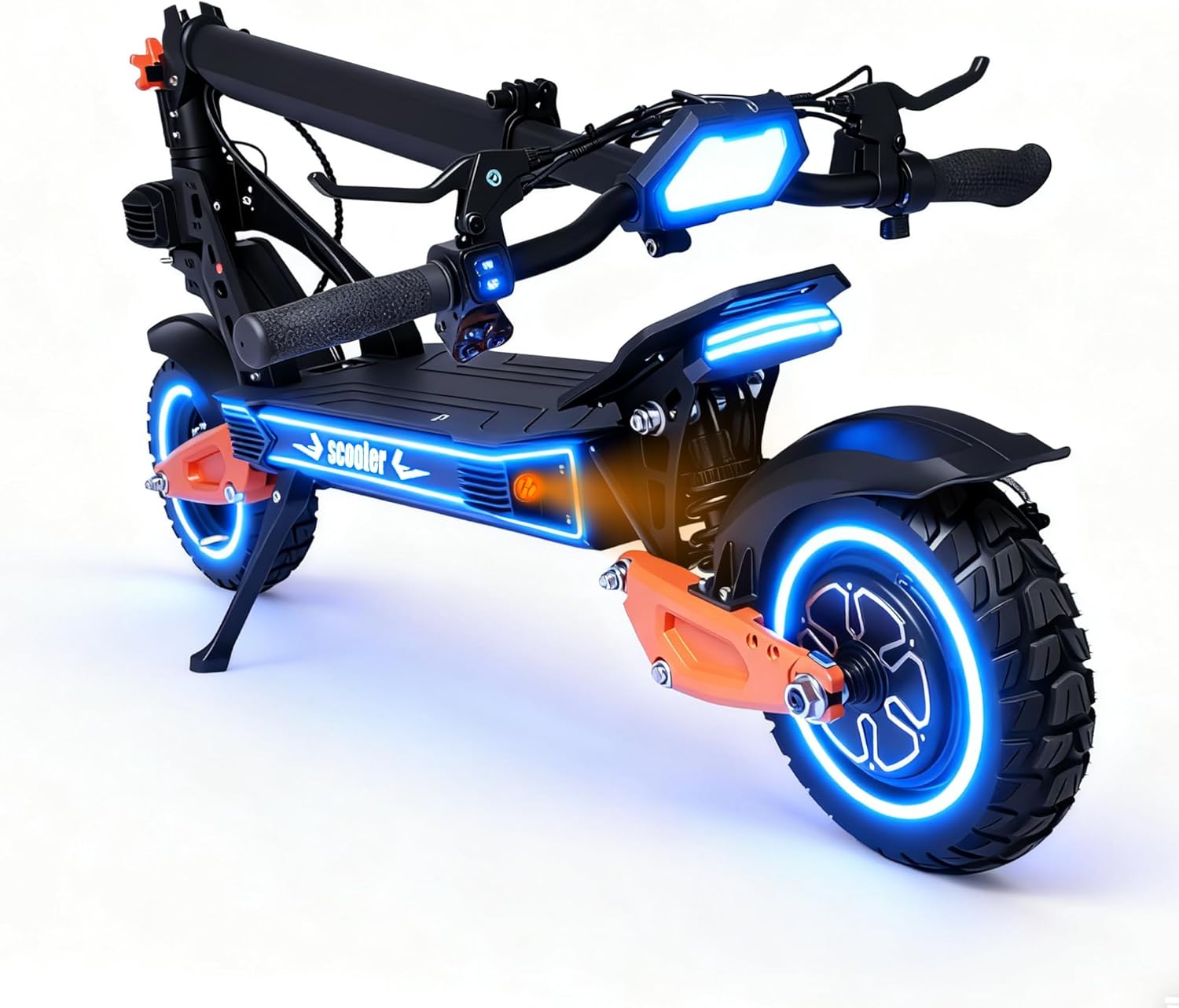 Off Road Electric Scooter for Adults, 2000W Motor, 40MPH 48V 21AH Battery, 11" All-Terrain Inflatable Tires, Heavy Duty E-Scooter with Dual Suspension & Disc Brake