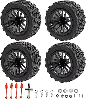 4PCS RC Tires 12mm Hex Off Road Short Course Truck Tyres 1/10, Large Truck RC Tires and Durable RC Tires