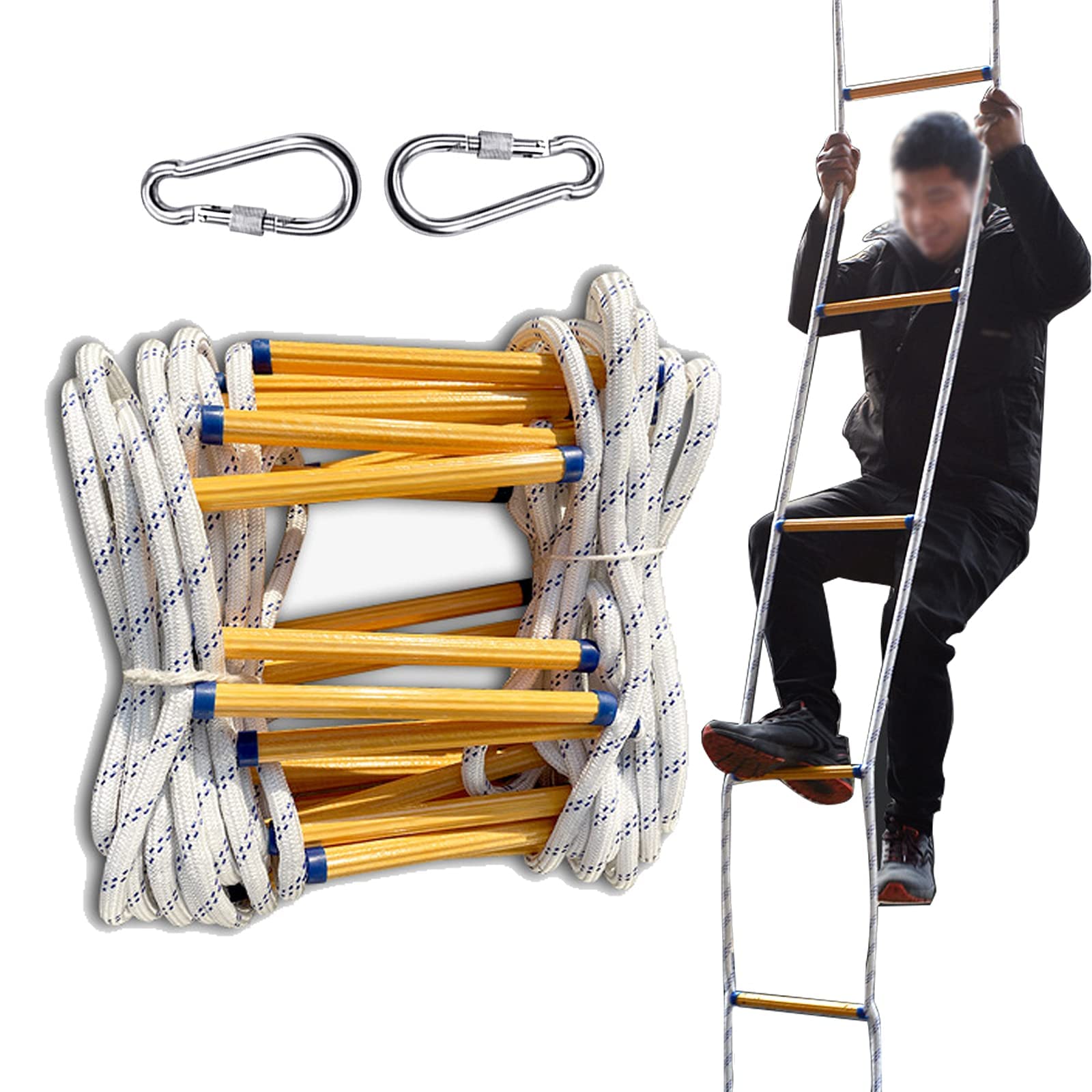 Window Ladder Home Safety, Climbing Rope Ladders for 2-8 Stories(8m/26.2ft)
