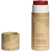 Organic Lip Stain, Zero-Waste Vegan Lip Stain in Fig, Pomegranate or Guava .30 oz / 8.45 g Long Lasting, Toxic Free, Pomegranate