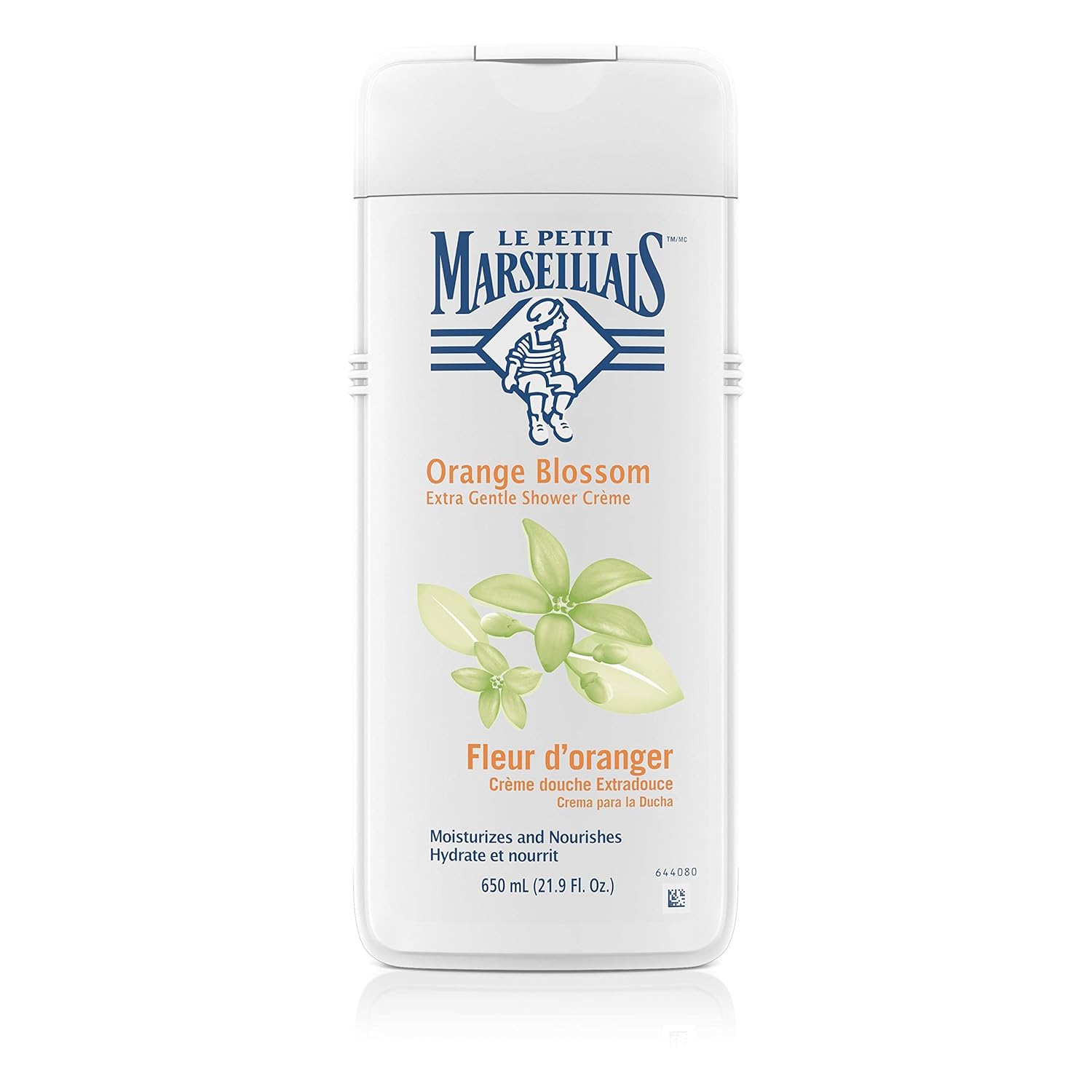 Le Petit Marseillais Extra Gentle Shower Crème with Orange Blossom, Moisturizing & Nourishing French Body Wash for pH Neutral for Skin, 21.9 fl. oz