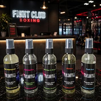 Antibacterial Boxing Glove Spray - Thai Lime & Mango – Odour Eliminator for Boxing, Kickboxing, MMA & Gym Gear – Refreshing Sports Spray – Fights Bacteria - Boxing Gifts - 100ml Bambu