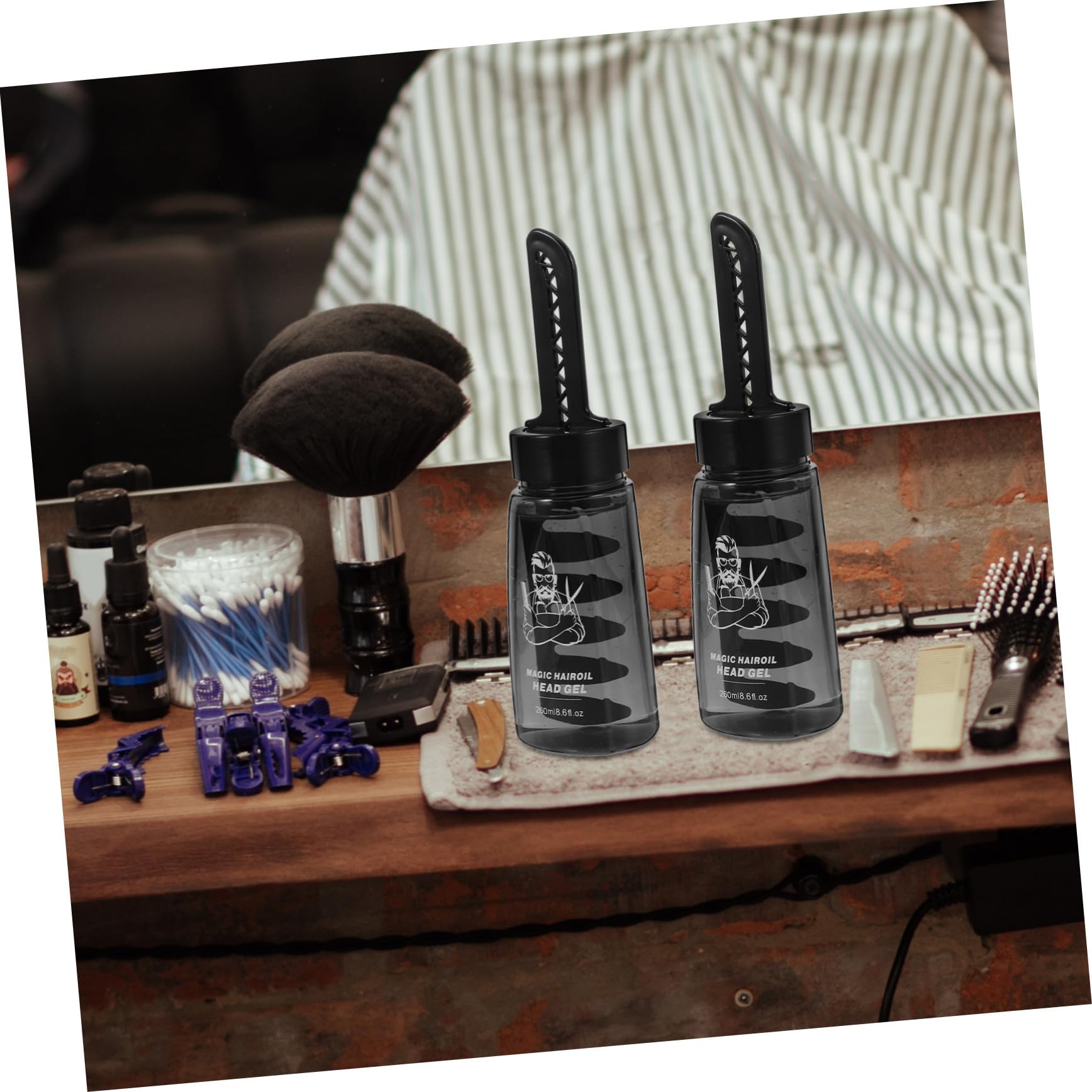 Leere Haarstyling Gelflasche 260 Ml Mit Breitzinkigem Kamm Nachfüllbar Haargel Applikator Für Männer Haargelauftragung Zu Hause Und Friseur