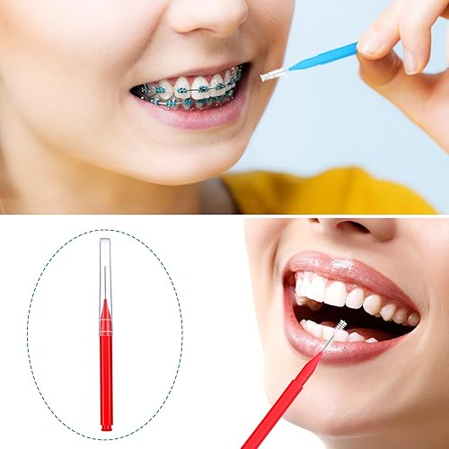 Miniatura 48 de Patelai 100 piezas de cepillos para limpiador, cepillo interdental, palillo de dientes, cabezal de hilo dental, hilo dental, higiene dental, hilo