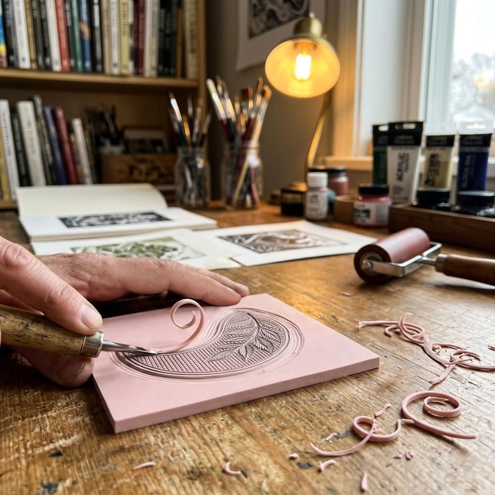 16 sztuk bloków linoleum do grafiki, 10 x 15 cm, miękkie, gumowe bloki do rzeźbienia znaczków, różowe bloki linorytowe do materiałów drukarskich, zestaw do drukowania blokowego dla początkujących i