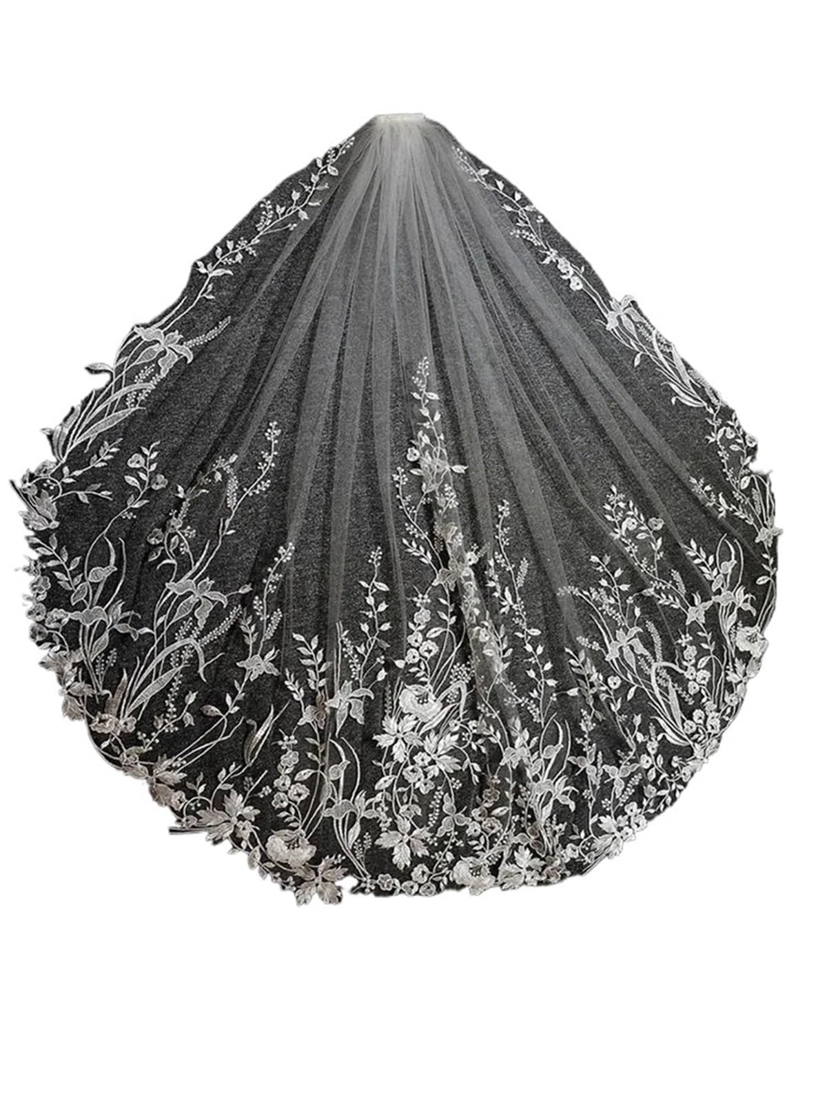 AMZBNEIDI Lace Tulle Bridal Veil