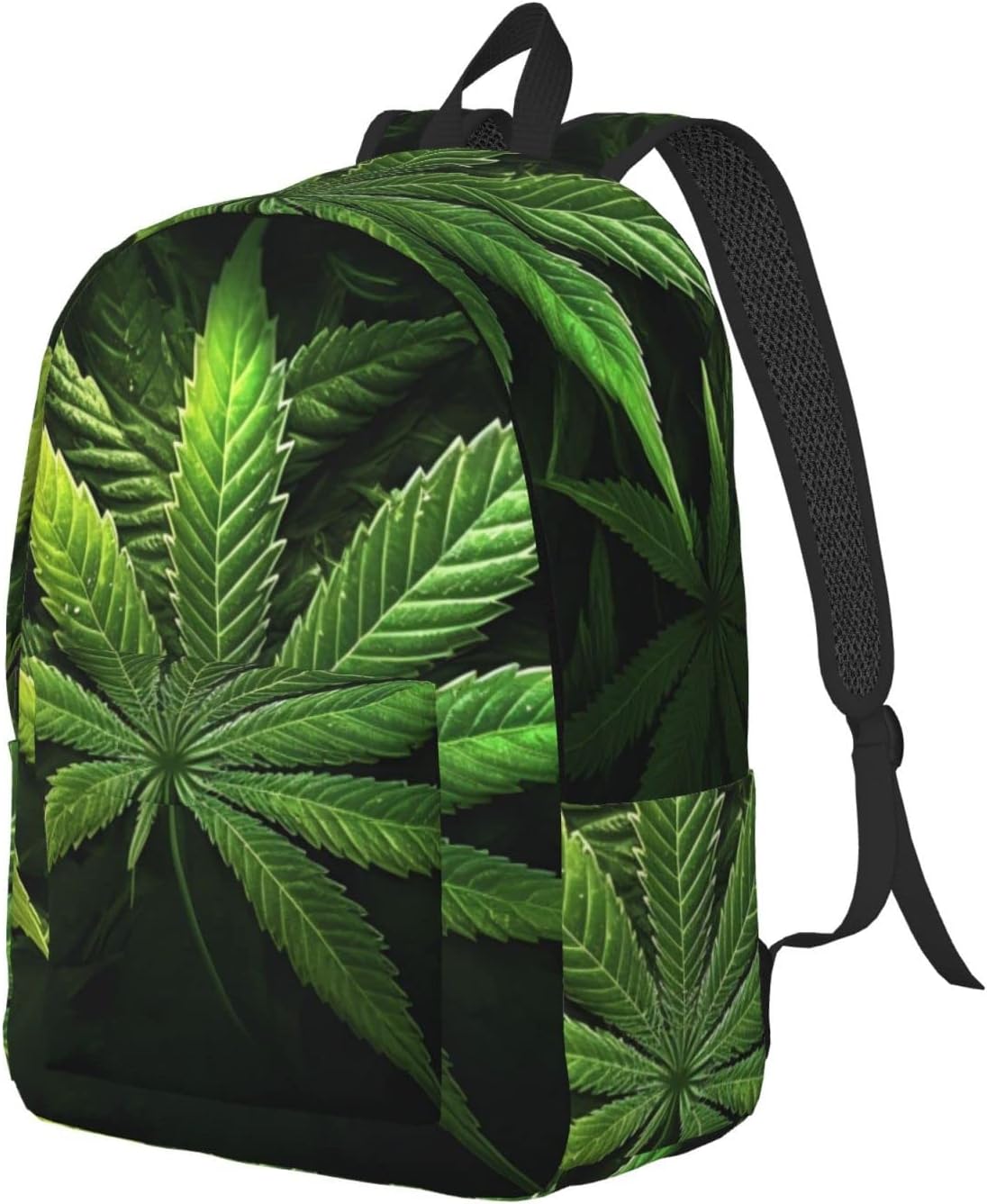 Cannabis Leaf Marijuana Herb Weed Backpack with Adjustable Straps, Suitable for Travel Picnics Activities