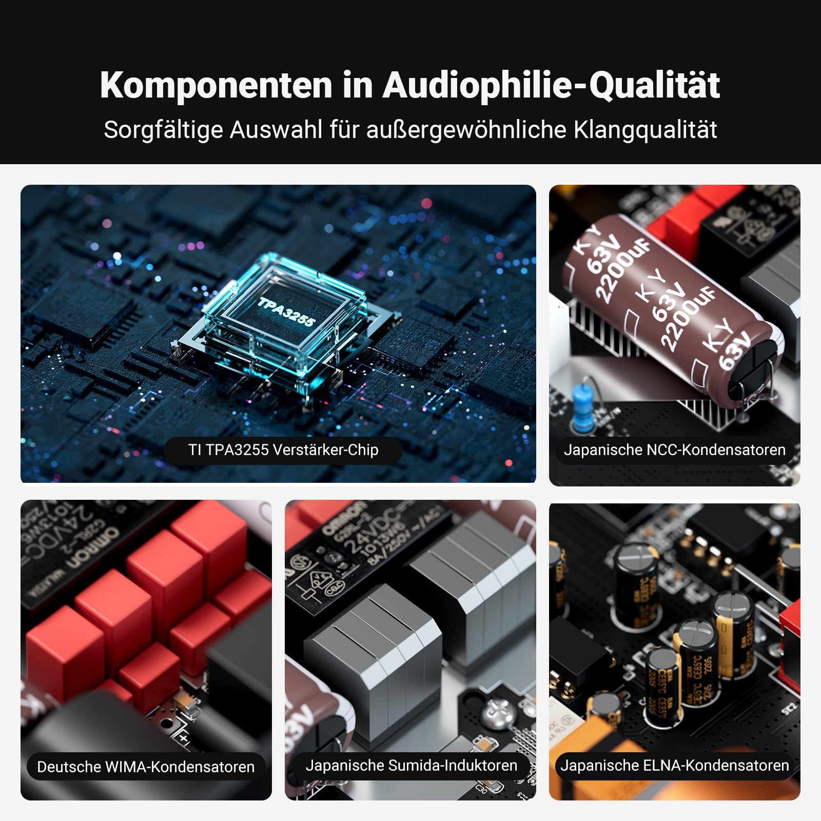 Fosi Audio ZA3 Stereo/Mono HiFi Verstärker TPA3255 XLR RCA 12V Trigger Mini Audio Monoblock für Desktop Regallautsprecher Subwoofer