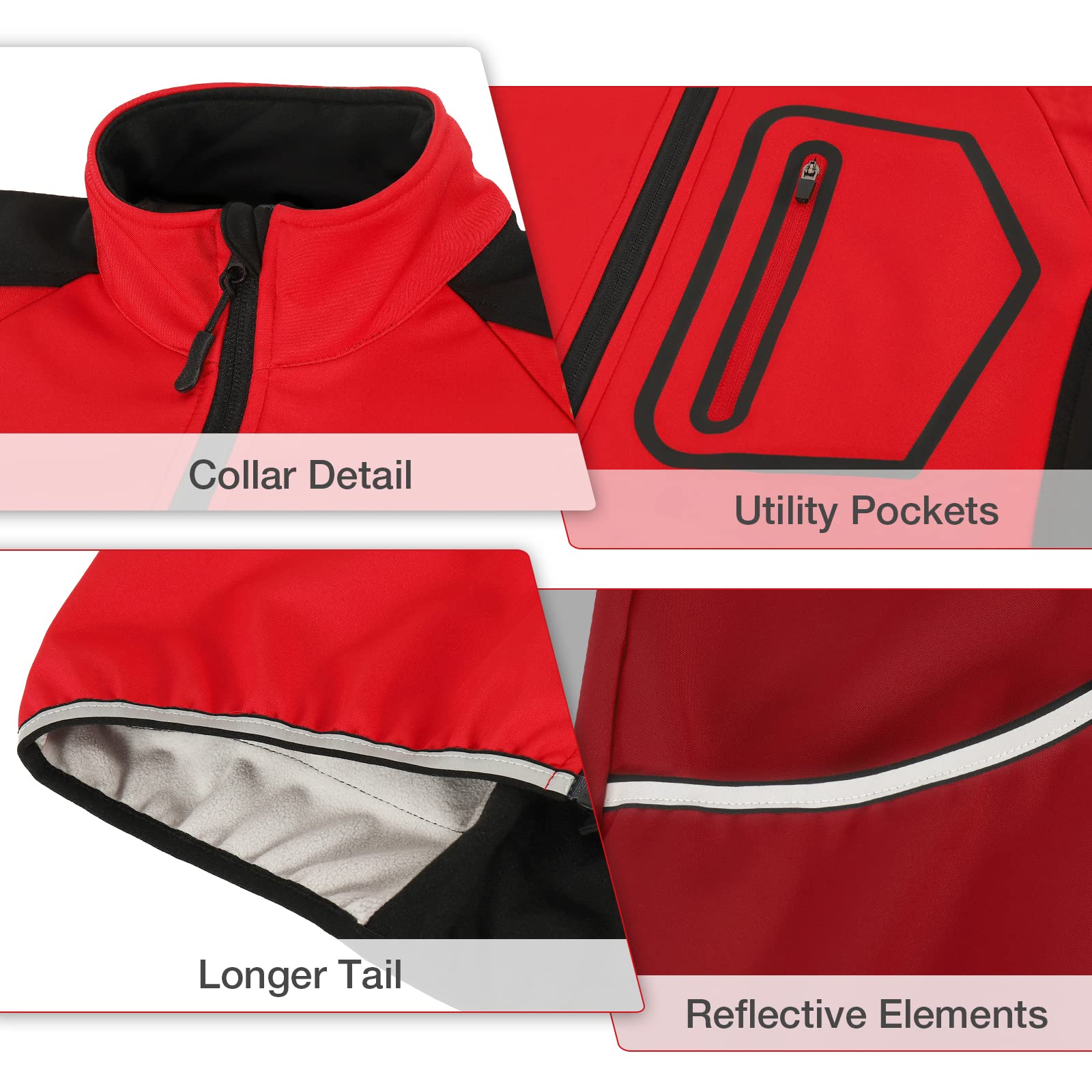 BERGRISAR Męska kurtka rowerowa, zimowa, softshell, polarowa, kurtka rowerowa, termiczna wiatrówka do biegania BG011