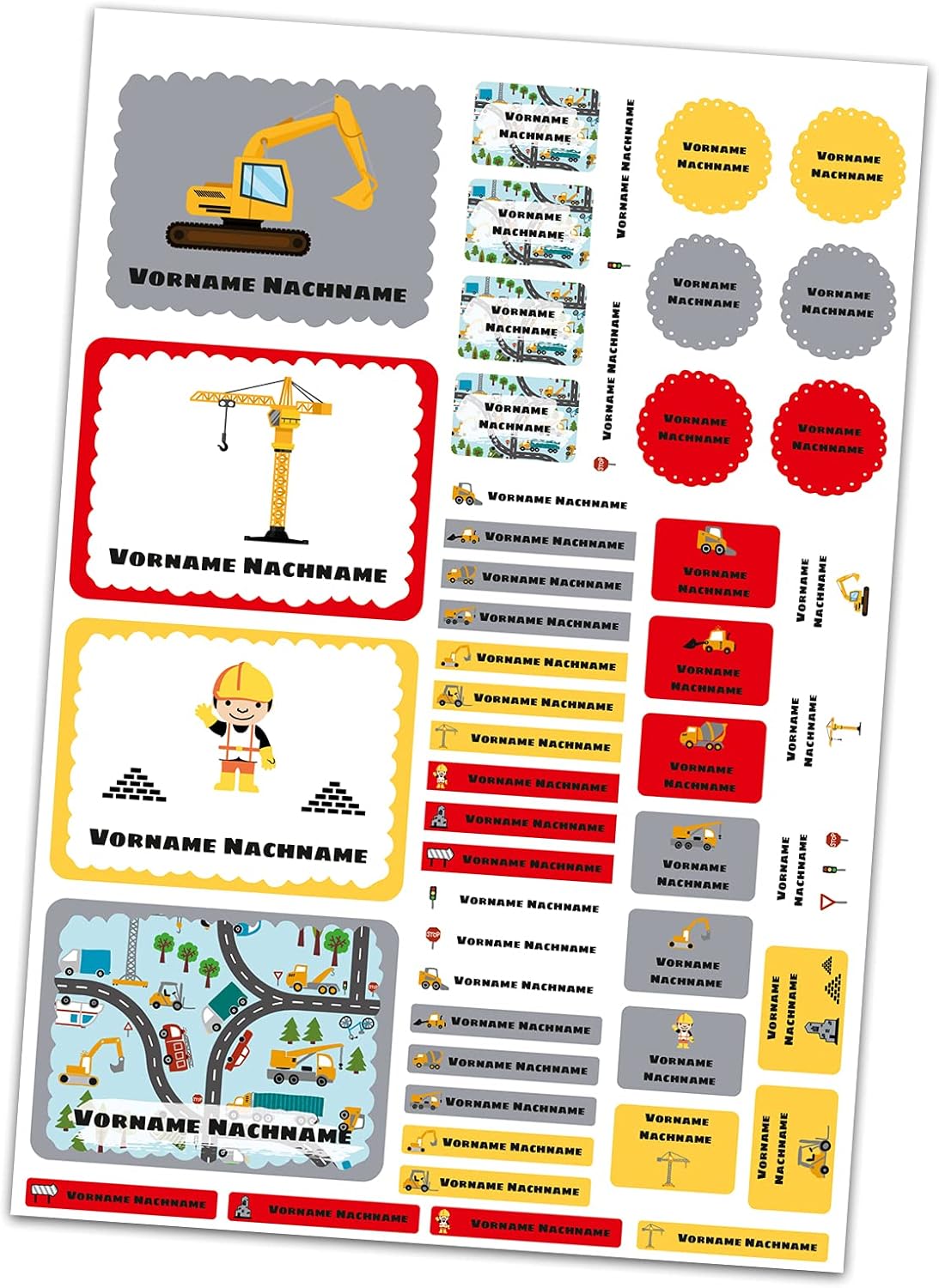 50 x Namensaufkleber mit Wunschname personalisiert Aufkleber Set mit