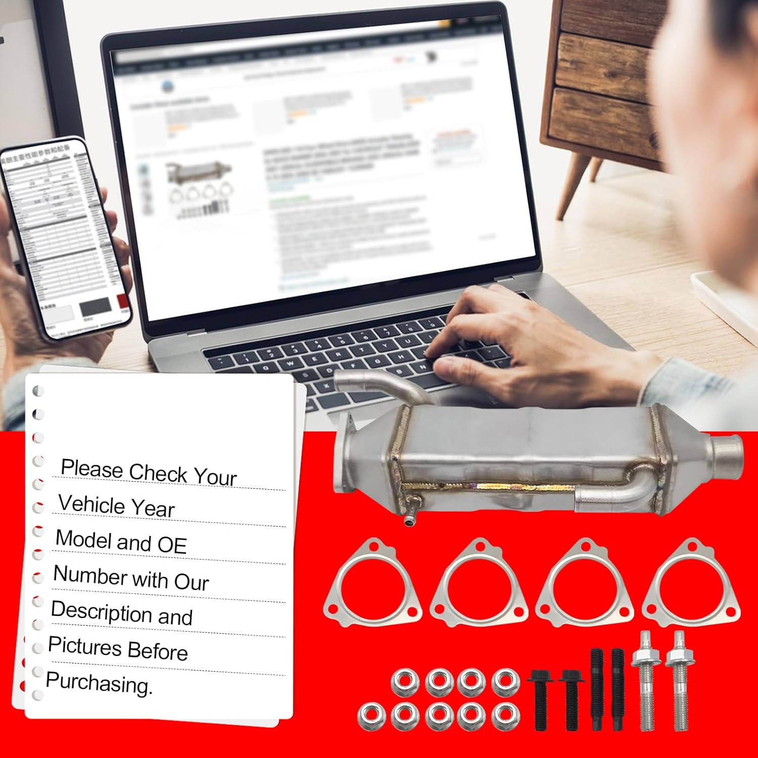 SMMS 904-5031 Recirculation Cooler, Intake Side EGR Cooler for IC Corporation and International Models Navistar Max Force DT 7.6L Diesel 2008-2011, Replaces OE: 9045031