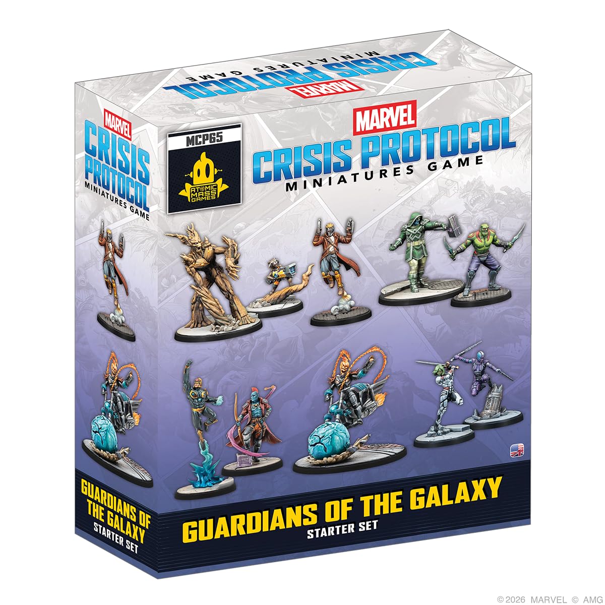 Marvel Crisis Protocol Guardiani della Galassia Starter Set - Gioco completo di miniature con Star-Lord, Groot, Rocket & More - 10 personaggi, dadi, carte e strumenti inclusi
