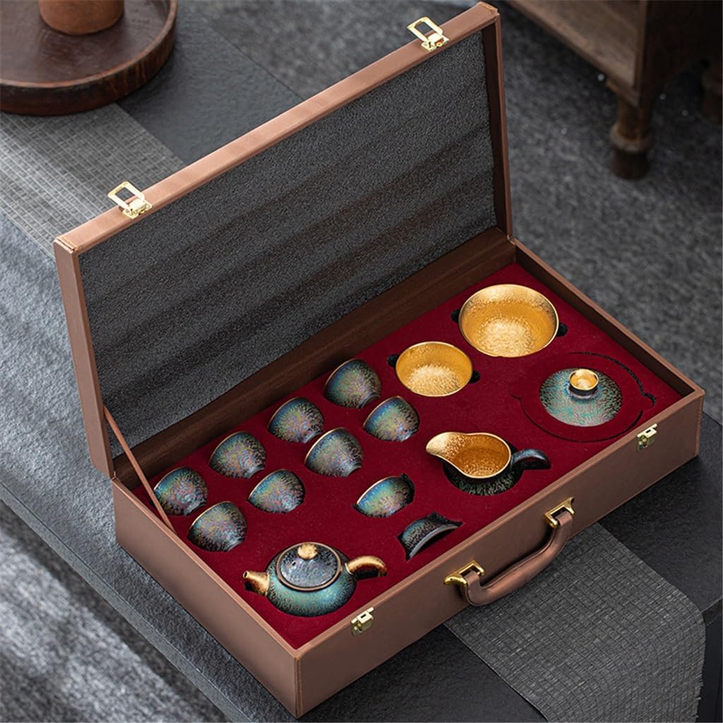 Ceramic Tea Cup Suit Drinking Set Chinese Kung Fu Tea Set Jianzhan Tea Set Handmade Tea Pot Set Gift Box