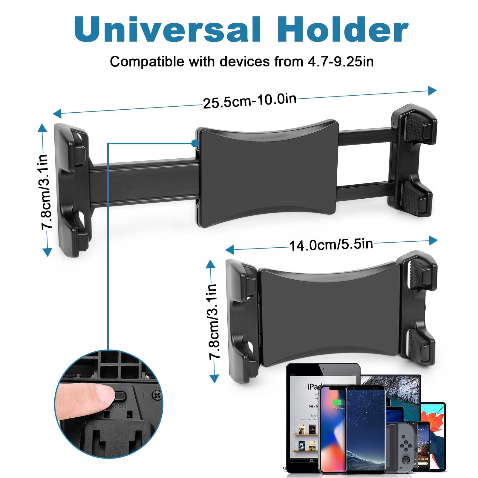 Chromlives Support Tablette de Microphone Tablette et Support de Téléphone Stand Réglable Rotation à 360 ° Compatible avec iPad, iPad pro, iPad air, iPhone, Téléphone et Tablette