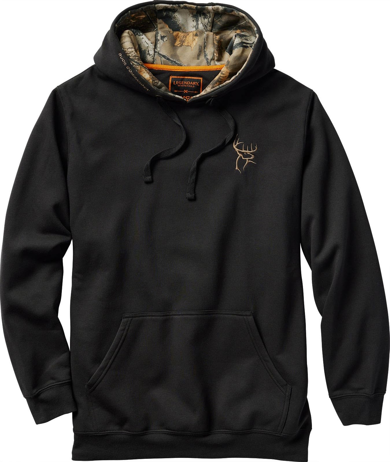 Legendary Whitetails mens Buck Commander Trailhead Camo Hoodie, Black, XL