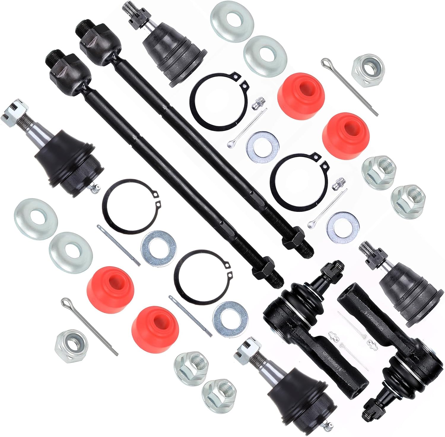 SCITOO 10pcs Front Suspension Kit Lower Ball Joint Outer Inner Tie Rod End Sway Bar Bushing Upper Ball Joint fit for Dodge Ram 1500 2006-2010 for Ram 1500 2011-2012 ES80574 EV800098 K7300 K7411