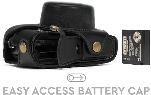 Miniatura 5 de MegaGear Ever Ready - Funda protectora de piel para cámara Panasonic LUMIX LX100, DMC-LX100, color negro (Modelo MG661)