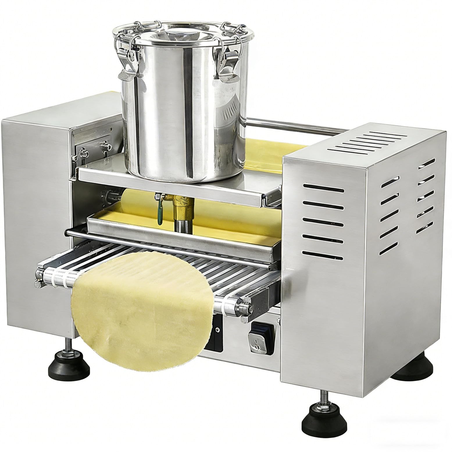 Máquina para Hacer Crepes Profesional automática de 2200 W con Temperatura y Velocidad Ajustables para Preparar Crepes de mil Capas (15 cm/20 cm) 6in