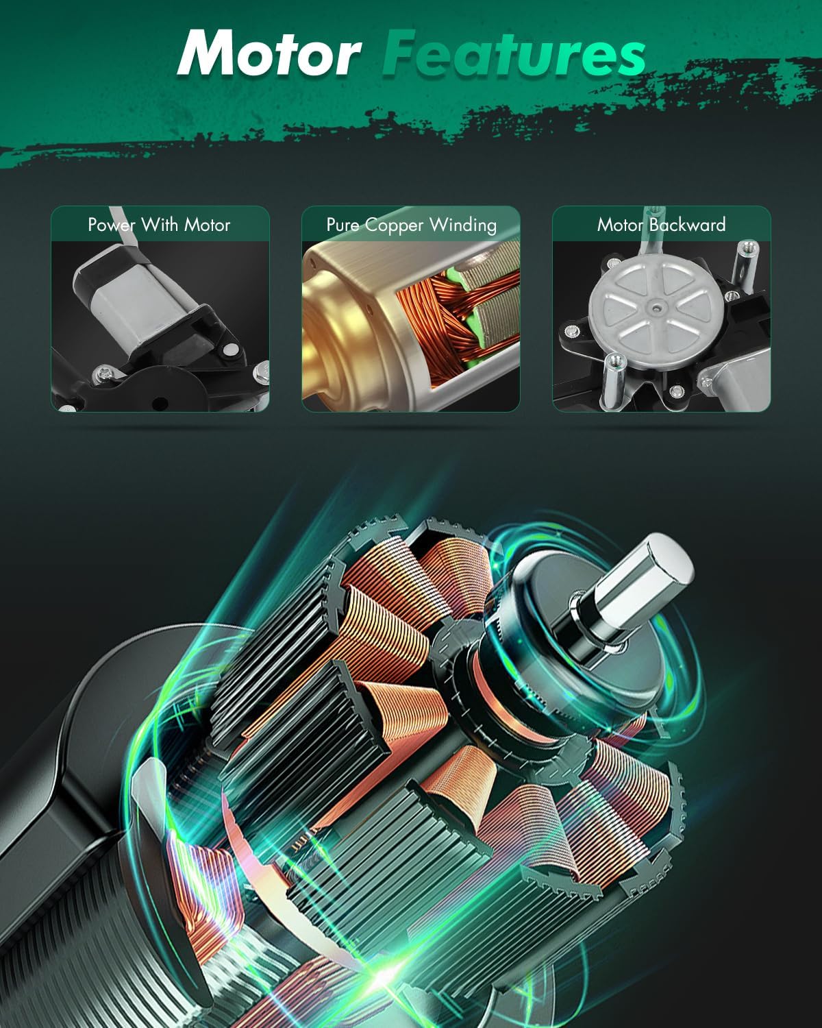 SCITOO Rear Right Power Window Regulator with Motor Fit for 2005-2010 for Dodge Dakota,2006-2009 for Mitsubishi Raider,2011 for Ram Dakota,741-074