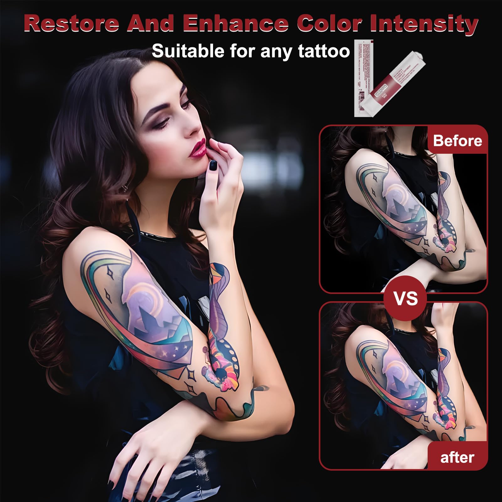 Crema de tatuajes, 50 pcs Crema Cura Tatuaggio, crema de cuidado posterior a tatuajes anti cicatrices para maquillaje, artículos de tatuaje artístico Pomada Reparadora Tatuajes