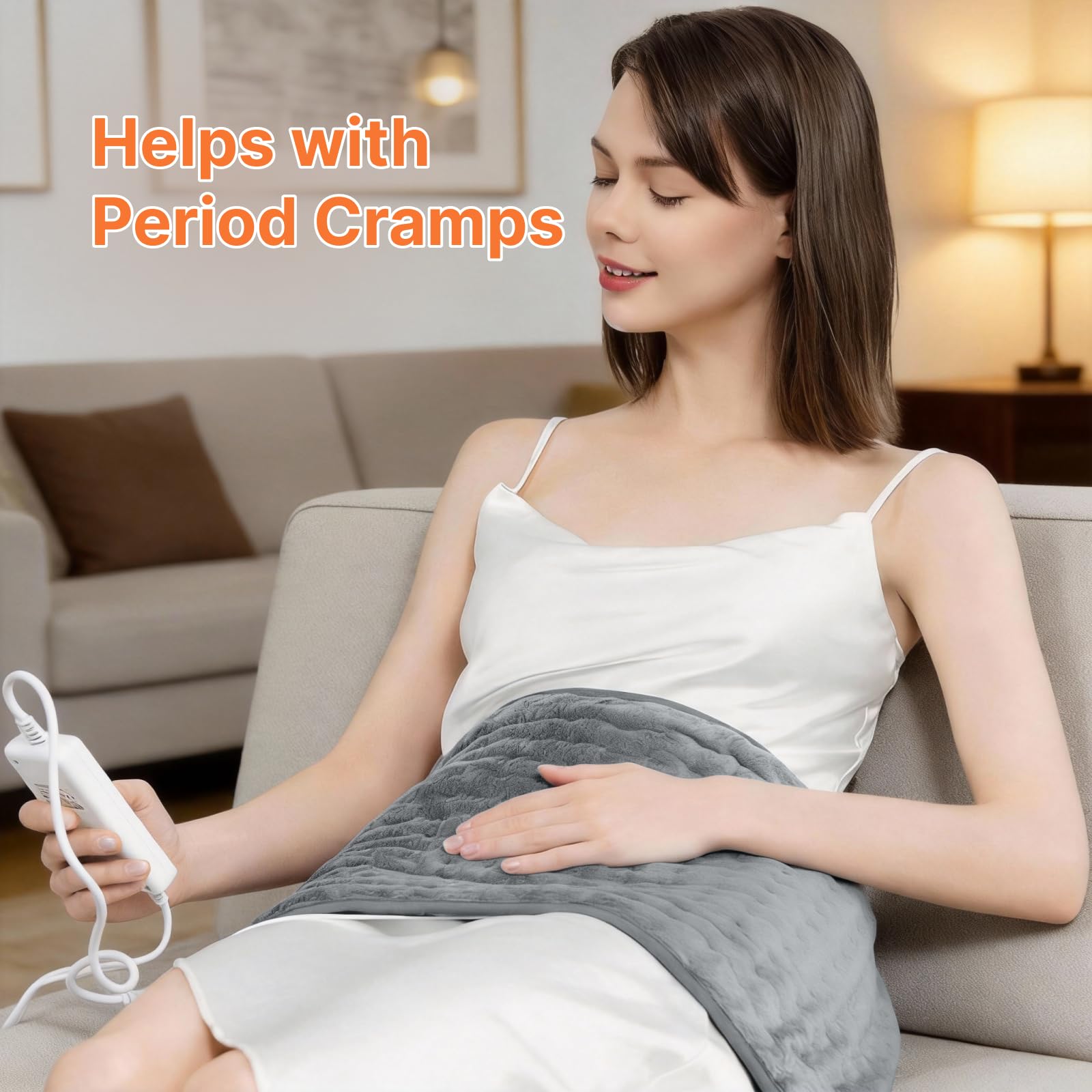 Almohadilla térmica para calambres de espalda y período, almohadilla térmica eléctrica portátil para cuello, hombros y espalda con apagado automático, regalos de cumpleaños de Navidad para mujeres