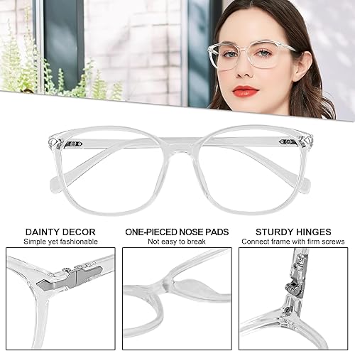 Miniatura 4 de WEMOOTANTS Paquete de 4 lentes de lectura grandes para mujer, con bloqueo de luz azul, lectores de 1.0 1.25 1.5 1.75 2.0 a 4.0