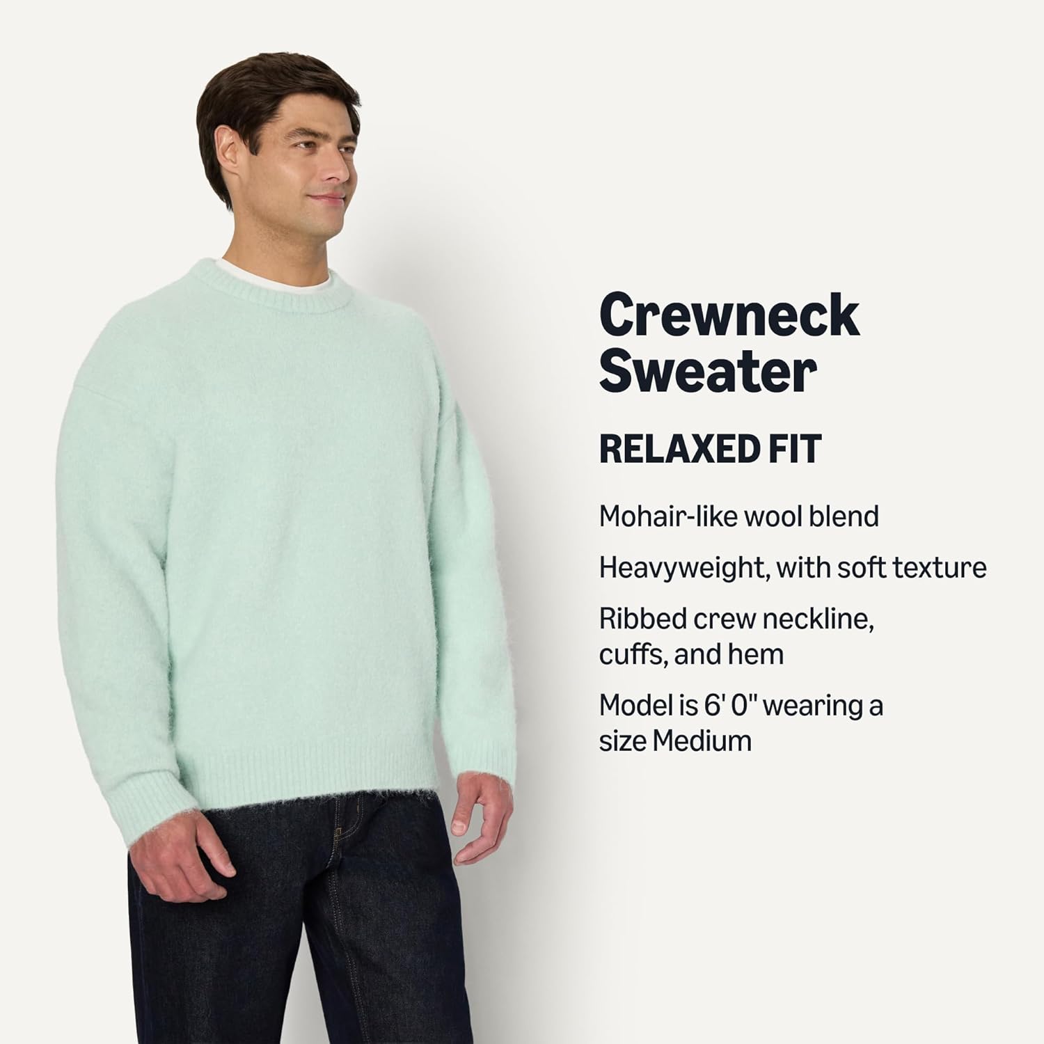 Amazon Essentials (Demi's Pick) Men's Relaxed-Fit Faux Mohair Crewneck Pullover Sweater - Image 4
