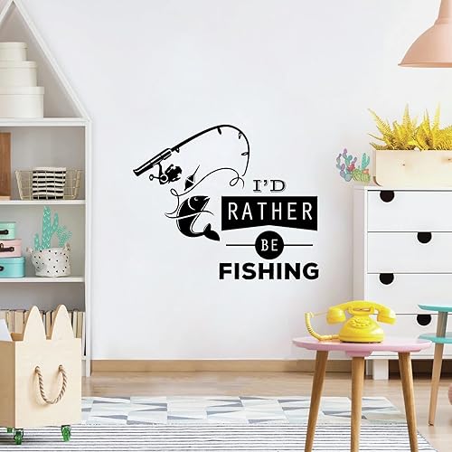 Miniatura 3 de Adhesivo decorativo para pared con texto en inglés "I'd Rather Be Quote Fisher Fisher Fisher Quote Fisher Quote - Adhesivo decorativo para pared de