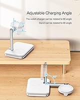 Vista 7 de Soporte de carga 2 en 1 para Samsung Watch y auriculares, base de carga plegable compatible con Watch Galaxy 7/6 Classic/5/5 Pro/5