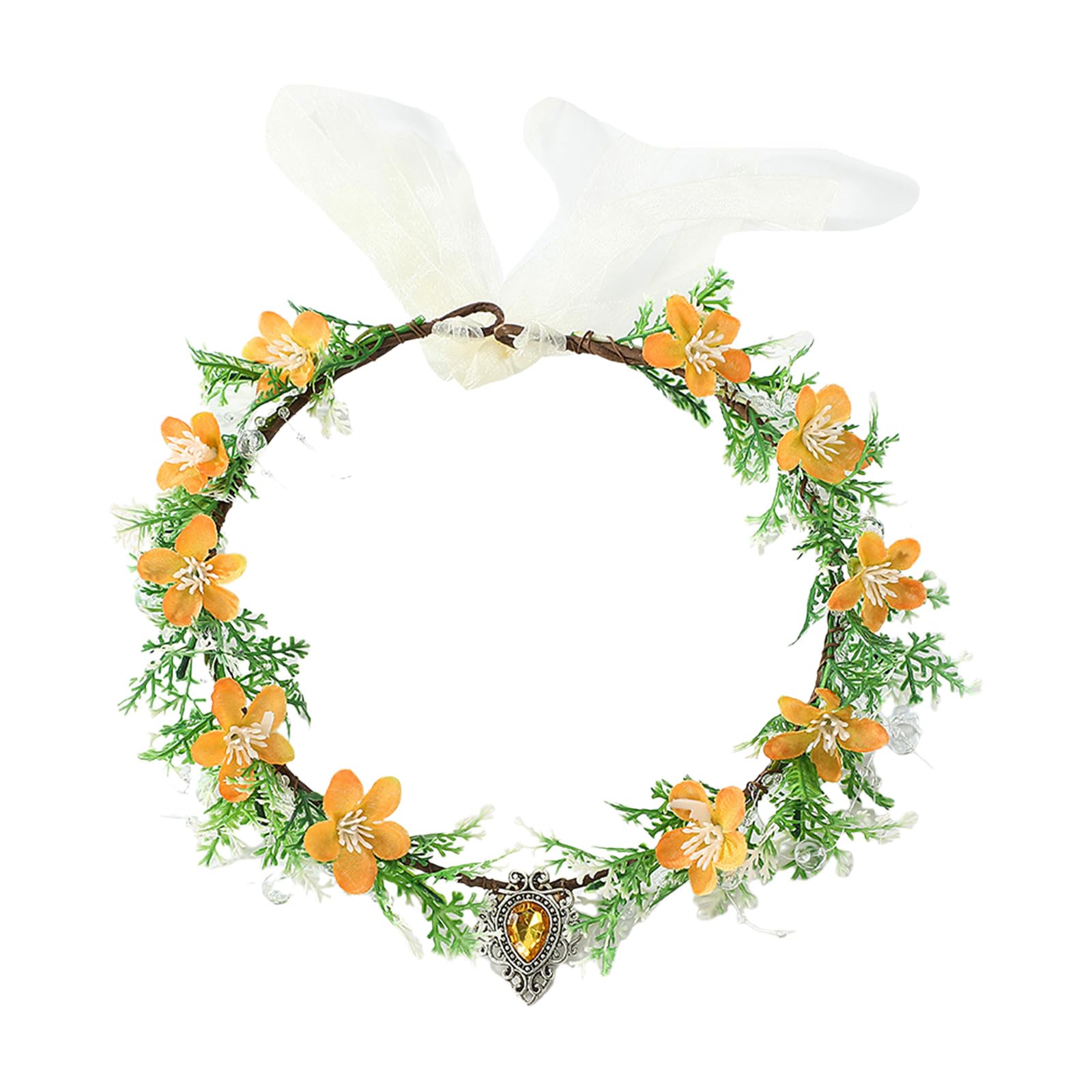 MICFENY Elegant Rhinestones Floral Headbands With Adjustable Ribbon Hair Decoration For Women Girls Special Occasion